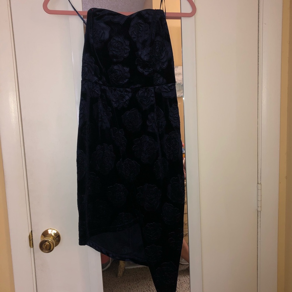 Floral Velvet high-low dress